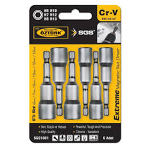 SGS MANYETİK SOMUN ADAPTÖRÜ SETİ 6 PARÇA (6-7-8-10-12-13MM)